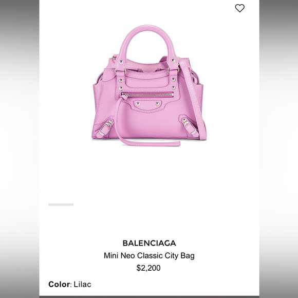 Balenciaga Handbags - Balenciaga Mini Neo Classic City Bag - Lilac, nearly new condition!